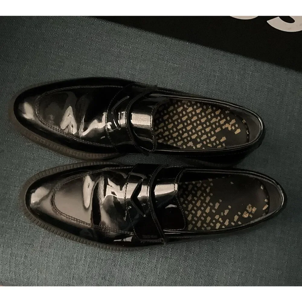 BOSS Black Patent Leather Penny Loafers Dress Shoes Size EU 41 / US 8